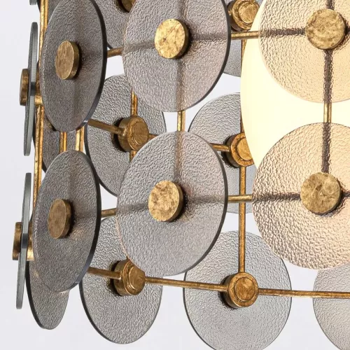 Lampa wisząca Meridian - 3 źródła światła - Przecierane złoto