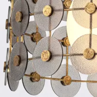 Lampa wisząca Meridian - 3 źródła światła - Przecierane złoto
