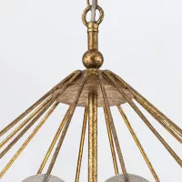 Lampa wisząca Meridian - 3 źródła światła - Przecierane złoto