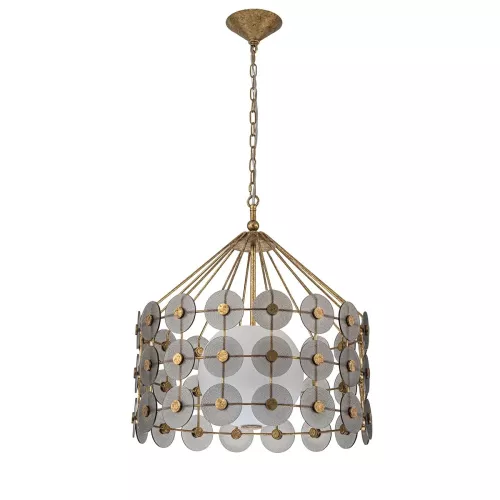 Lampa wisząca Meridian - 3 źródła światła - Przecierane złoto