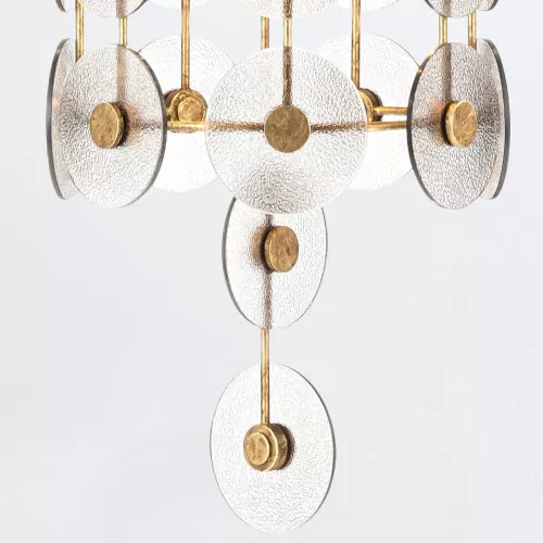 Lampa wisząca Meridian - 9 źródeł światła - Przecierane złoto