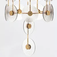 Lampa wisząca Meridian - 9 źródeł światła - Przecierane złoto