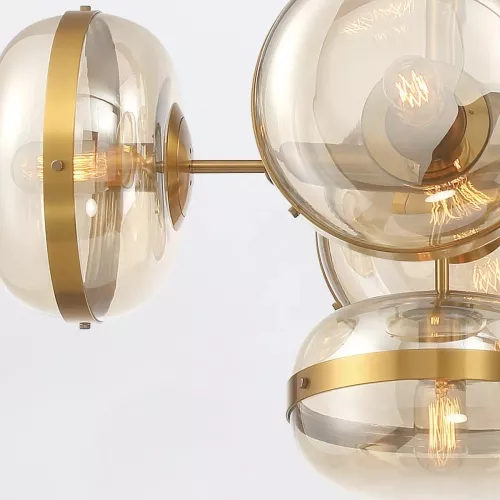 Lampa wyspowa Nottingham - 10 źródeł światła - Antyczny mosiądz