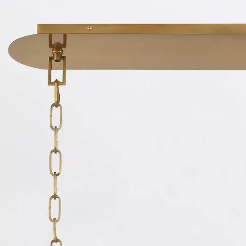 Lampa wyspowa Nottingham - 10 źródeł światła - Antyczny mosiądz