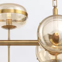 Lampa wyspowa Nottingham - 10 źródeł światła - Antyczny mosiądz