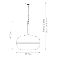 Lampa wisząca Nottingham - 3 źródła światła - Antyczny mosiądz