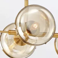 Lampa wyspowa Nottingham - 6 źródeł światła - Antyczny mosiądz