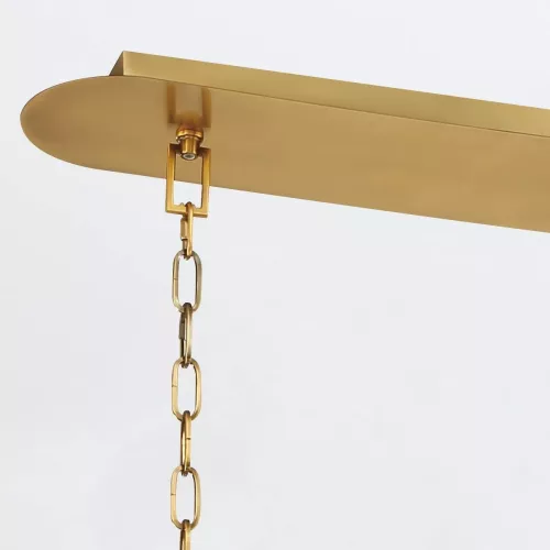 Lampa wyspowa Nottingham - 6 źródeł światła - Antyczny mosiądz