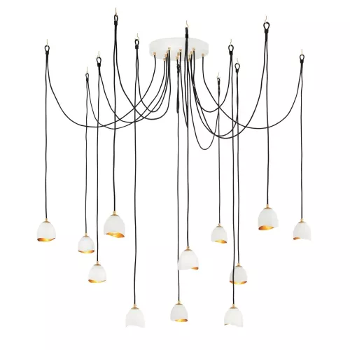 Lampa wisząca Nula - 12 źródeł światła - Perłowa biel
