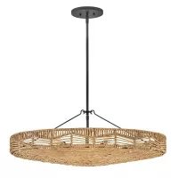 Lampa wisząca Ophelia - 6 źródeł światła - Czarny, karmelowy beż