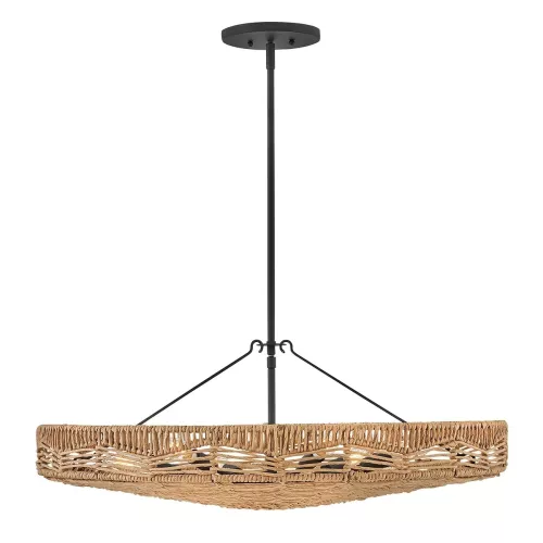 Lampa wisząca Ophelia - 6 źródeł światła - Czarny, karmelowy beż