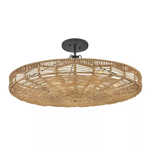 Lampa wisząca Ophelia - 6 źródeł światła - Czarny, karmelowy beż