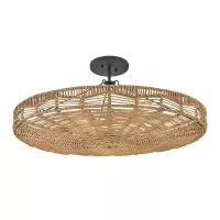 Lampa wisząca Ophelia - 6 źródeł światła - Czarny, karmelowy beż
