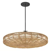 Lampa wisząca Ophelia - 6 źródeł światła - Czarny, karmelowy beż