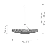 Lampa wisząca Ophelia - 6 źródeł światła - Czarny, karmelowy beż