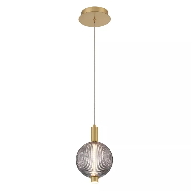 Mała lampa wisząca Palmas - 1 źródło światła - Szczotkowane złoto