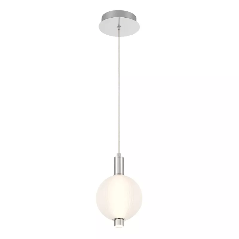 Mała lampa wisząca Palmas - 1 źródło światła - Polerowany nikiel