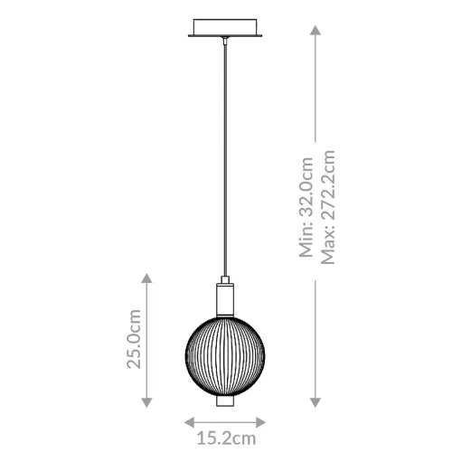 Mała lampa wisząca Palmas - 1 źródło światła - Polerowany nikiel