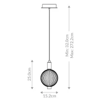 Mała lampa wisząca Palmas - 1 źródło światła - Polerowany nikiel