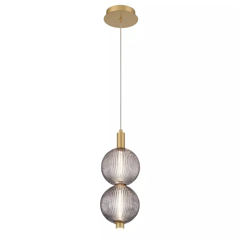Mała lampa wisząca Palmas - 2 źródła światła - Szczotkowane złoto