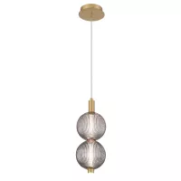 Mała lampa wisząca Palmas - 2 źródła światła - Szczotkowane złoto