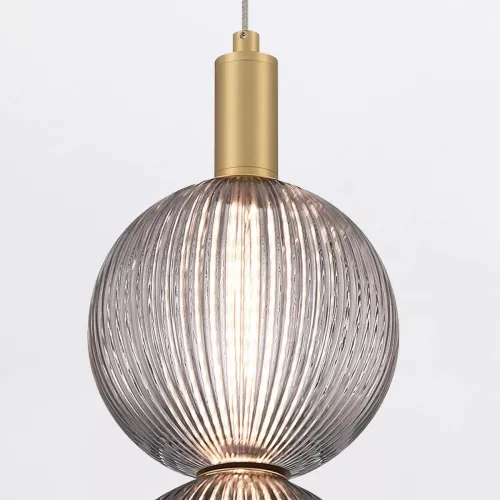 Mała lampa wisząca Palmas - 2 źródła światła - Szczotkowane złoto