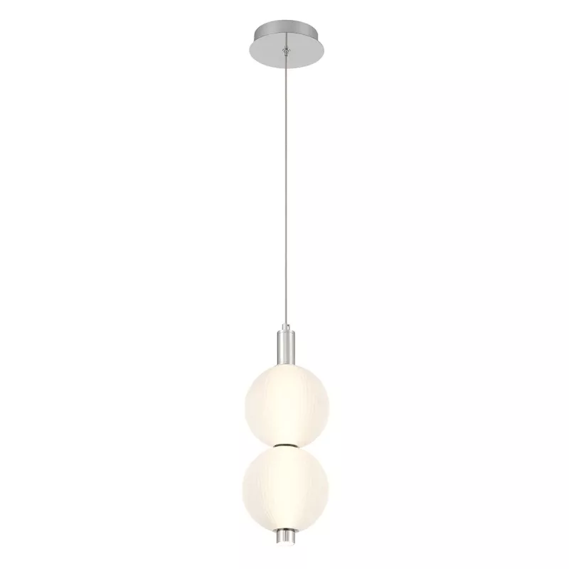 Mała lampa wisząca Palmas - 2 źródła światła - Polerowany nikiel