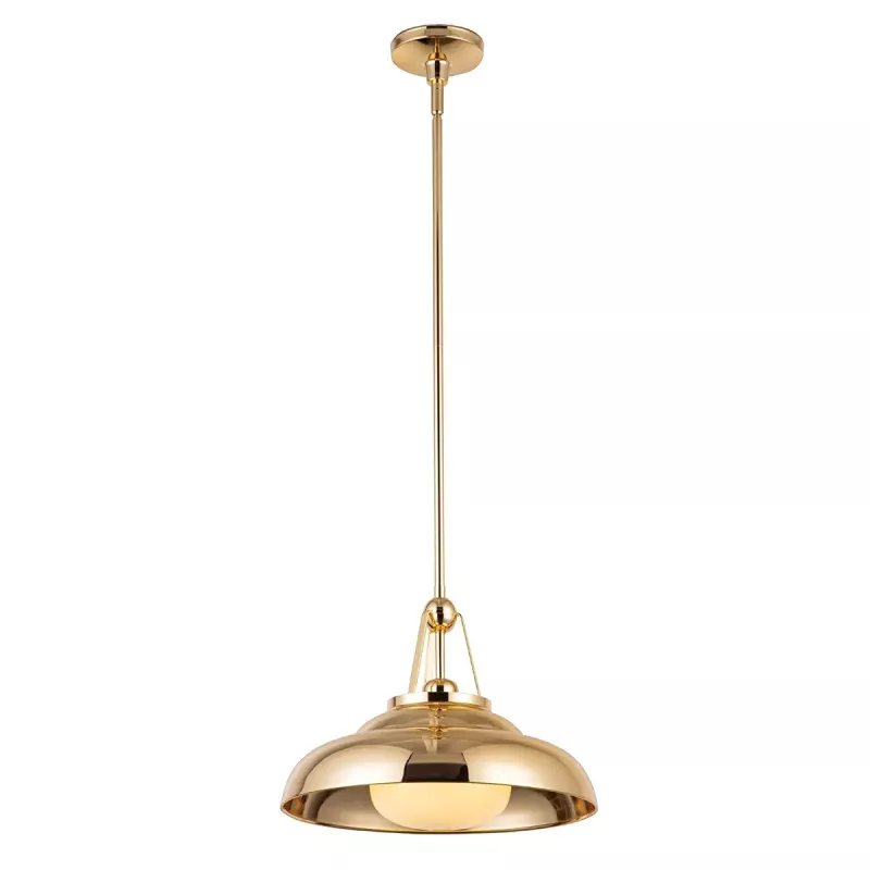 Lampa wisząca Palmetto - 1 źródło światła - Polerowany mosiądz