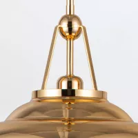 Lampa wisząca Palmetto - 1 źródło światła - Polerowany mosiądz