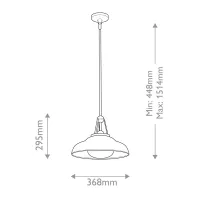 Lampa wisząca Palmetto - 1 źródło światła - Miejski brąz
