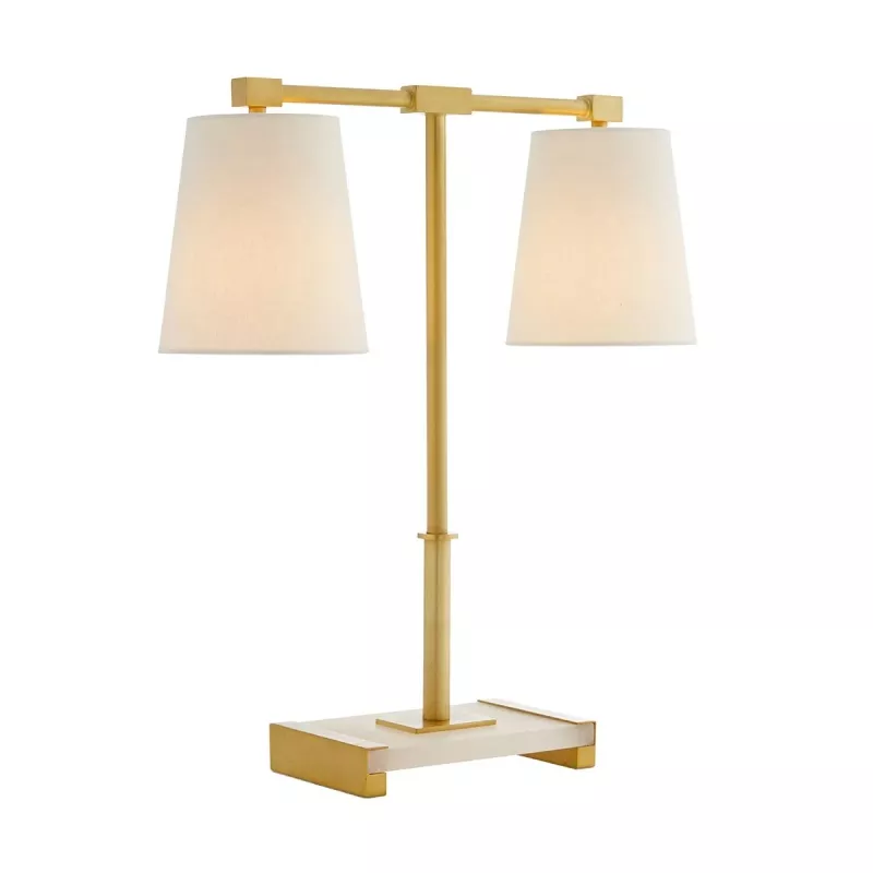 Lampa stołowa Messina - 2 źródła światła - Antyczny mosiądz