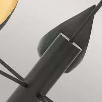 Żyrandol Ren - 5 źródeł światła - Matowa czerń, złoty