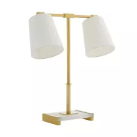 Lampa stołowa Messina - 2 źródła światła - Antyczny mosiądz