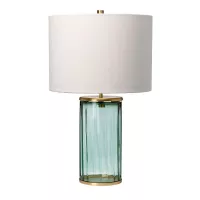 Lampa stołowa Reno - 1 źródło światła - Postarzany mosiądz, zielony