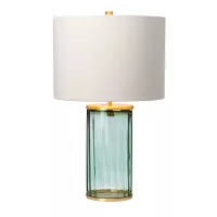 Lampa stołowa Reno - 1 źródło światła - Postarzany mosiądz, zielony