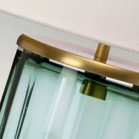 Lampa stołowa Reno - 1 źródło światła - Postarzany mosiądz, zielony