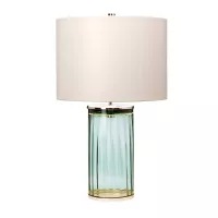Lampa stołowa Reno - 1 źródło światła - Polerowany nikiel, zielony