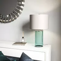 Lampa stołowa Reno - 1 źródło światła - Polerowany nikiel, zielony