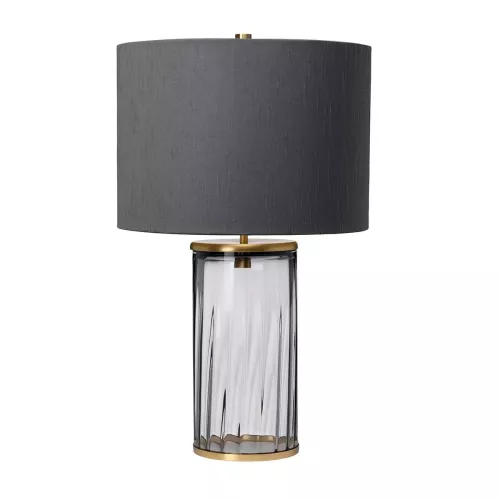 Lampa stołowa Reno - 1 źródło światła - Postarzany mosiądz, szary