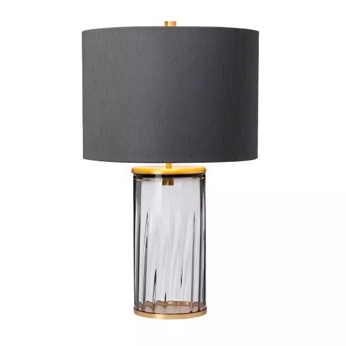 Lampa stołowa Reno - 1 źródło światła - Postarzany mosiądz, szary