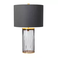 Lampa stołowa Reno - 1 źródło światła - Postarzany mosiądz, szary