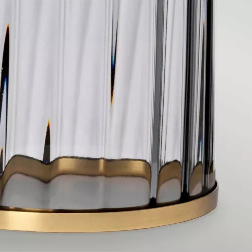 Lampa stołowa Reno - 1 źródło światła - Postarzany mosiądz, szary