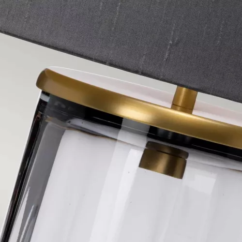 Lampa stołowa Reno - 1 źródło światła - Postarzany mosiądz, szary