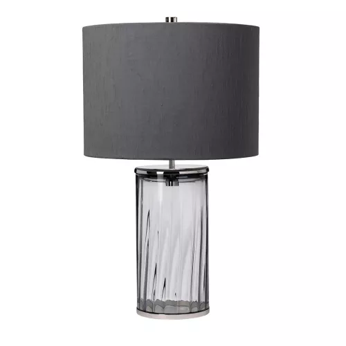 Lampa stołowa Reno - 1 źródło światła - Polerowany nikiel, szary