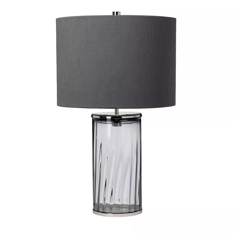 Lampa stołowa Reno - 1 źródło światła - Polerowany nikiel, szary