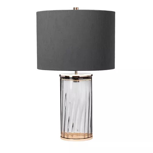 Lampa stołowa Reno - 1 źródło światła - Polerowany nikiel, szary