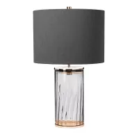 Lampa stołowa Reno - 1 źródło światła - Polerowany nikiel, szary