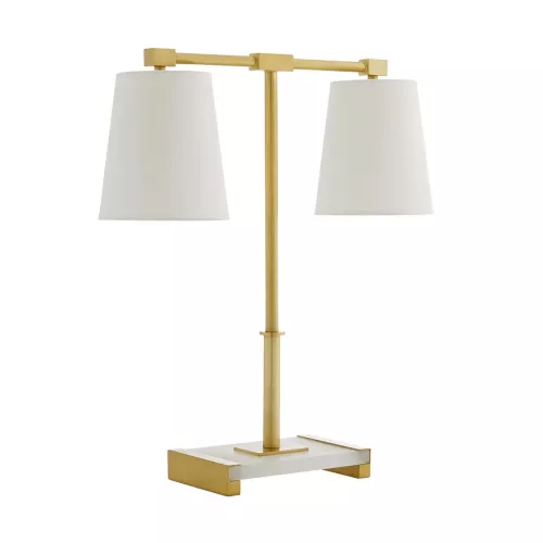 Lampa stołowa Messina - 2 źródła światła - Antyczny mosiądz
