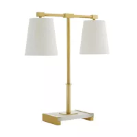 Lampa stołowa Messina - 2 źródła światła - Antyczny mosiądz