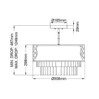 Lampa wisząca / półplafon Reverie - 4 źródła światła - Szampańskie złoto